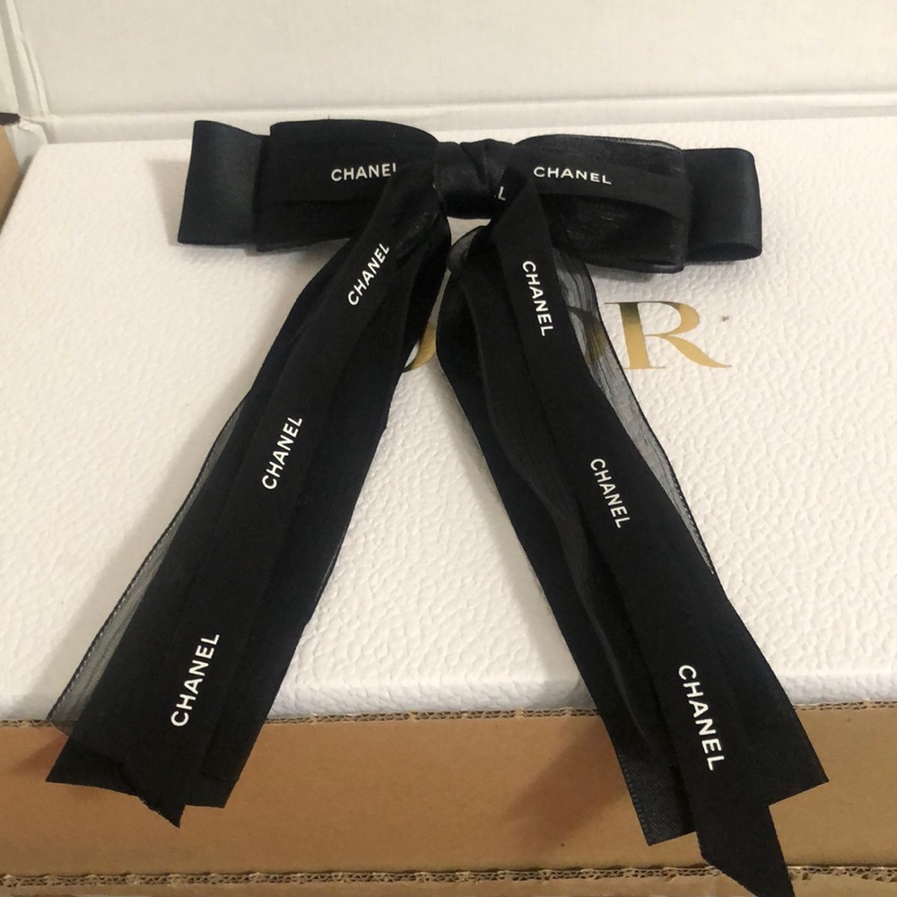 Chanel Black Hair Bow Accessory